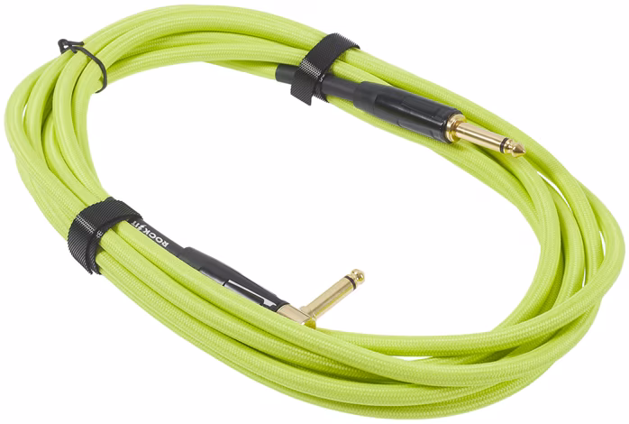 Bespeco ROCKIT FLUO Yellow 4,5 m Right Angle - Hangszer kábel