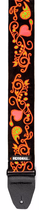 Dunlop Jimi Hendrix Blacklight Monterey Orange Strap - Gitár hevederek