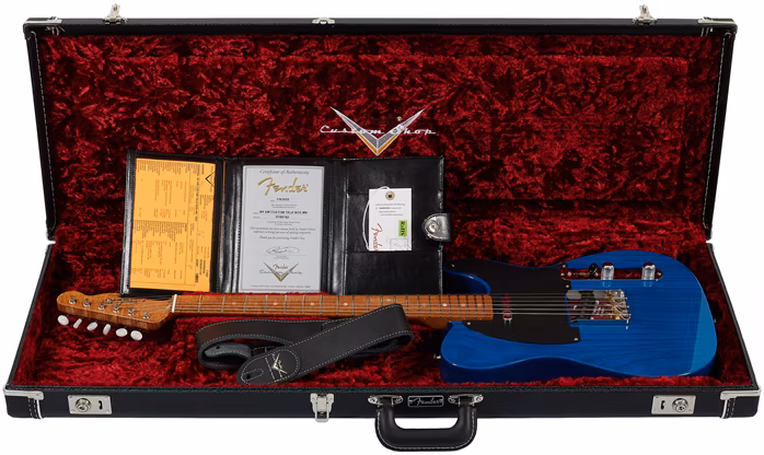 Fender Custom Shop American Custom Telecaster NOS Sapphire Blue Transparent - Elektromos gitár