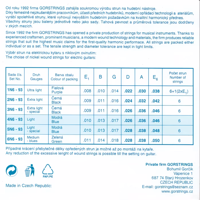 Gorstrings Gor 5N693 1048 Hybrid - Húrok elektromos gitárra