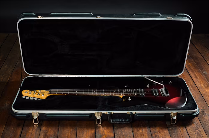 Music Man 2003 Petrucci Piezo JP7 Pearl Redburst - Elektromos héthúros gitár