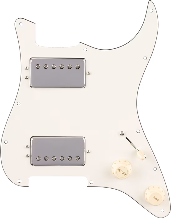 Fender Pre-Wired Strat Pickguard Quadra Tap HH Parchment - Elektromos gitár hangszedő szett