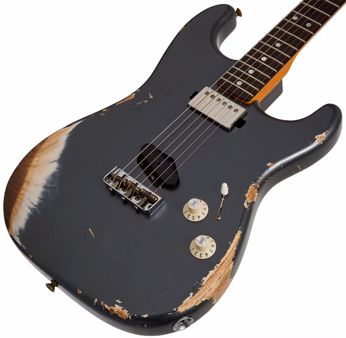 Fender Custom Shop Stratocaster SH Heavy Relic Aged Charcoal Frost Metallic - Elektromos gitár