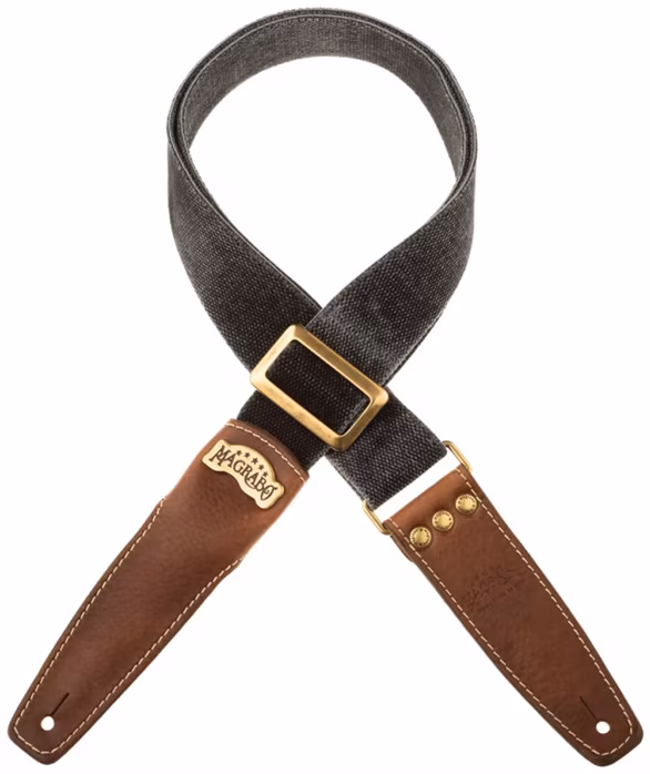 Magrabò Stripe SS Cotton Washed Black / Washed Mogano 5 cm - Gitár hevederek