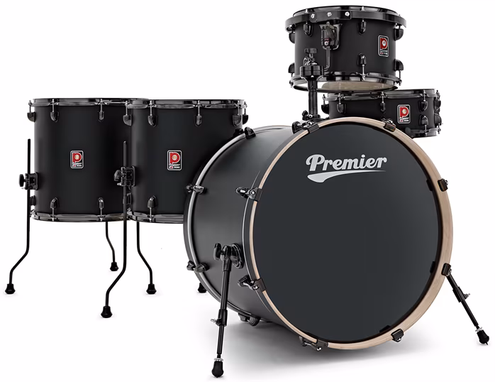 Premier Artist 22" 5pc Heavy Rock Shell Pack  Matte Black - Dobszett