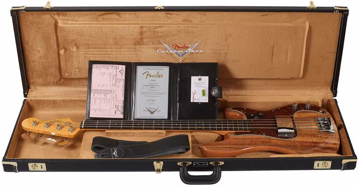 Fender Custom Shop Artisan Koa Precision Bass NOS Natural - Elektromos basszusgitár