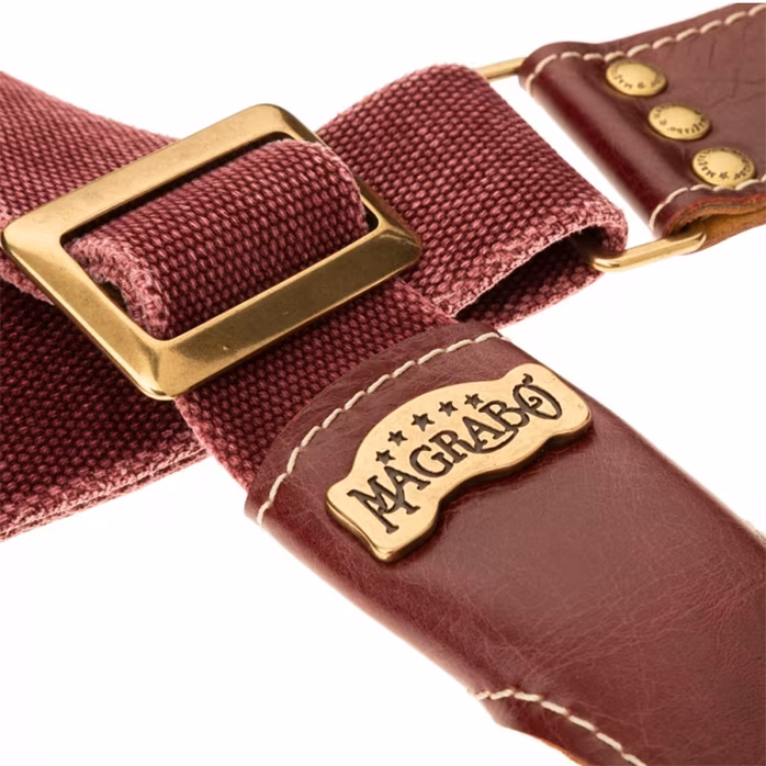 Magrabò Stripe SS Cotton Washed Bordeaux / Tosca 5 cm - Gitár hevederek