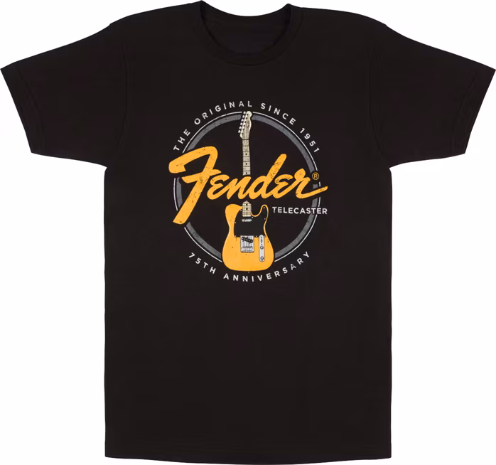 Fender Telecaster 75th Tele Tee Vintage Black M - Póló