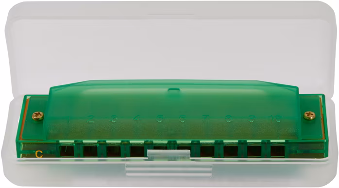 Hohner Translucent Harp C, green, hardcase - Szájharmónikák