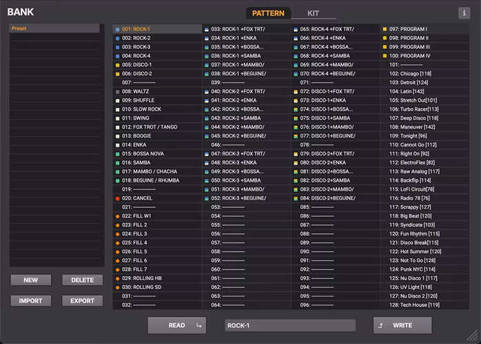 Roland CR-78 - Szoftver