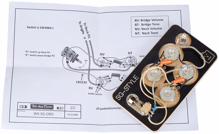 Tube Amp Doctor Pre-wired Harness SG-Style Guitar - Elektronikai készlet