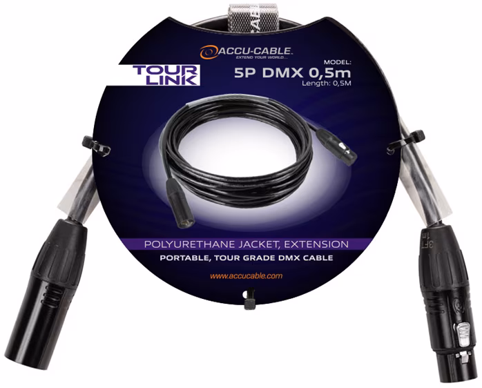 Accu cable Tour Link 5P DMX 0.5m - DMX kábel