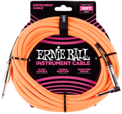 Ernie Ball 10' Braided Cable Neon Orange - Kabel instrumentalny