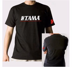 Tama Logo T-shirt Black w/ Red line Small - Koszulka