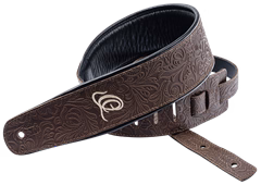 Ortega Leather Strap Byzantine Cocoa - Pas gitarowy