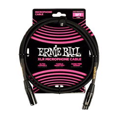 Ernie Ball 5' Braided XLR Cable Black - Kabel mikrofonowy