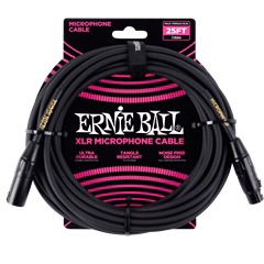 Ernie Ball 25' XLR Cable Black - Kabel mikrofonowy