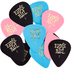 Ernie Ball 9176 Cellulose Picks Thin Assorted 12-Pack - Kostki