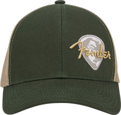 Fender Globe Pick Patch Hat, Green/Khaki, One Size - Bejsbolówka