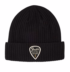 Fender Pick Patch Ribbed Beanie Black - Czapka zimowa