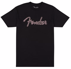 Fender Spaghetti Logo Wavy Checker Tee Pink XL - Koszulka