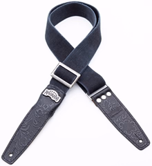 Magrabò Stripe SS Cotton Washed Black / Flores Black 5 cm - Pas gitarowy