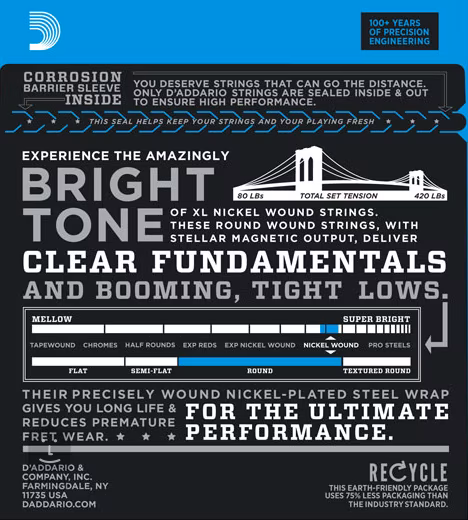 D'Addario EXL190 - Struny do gitary basowej