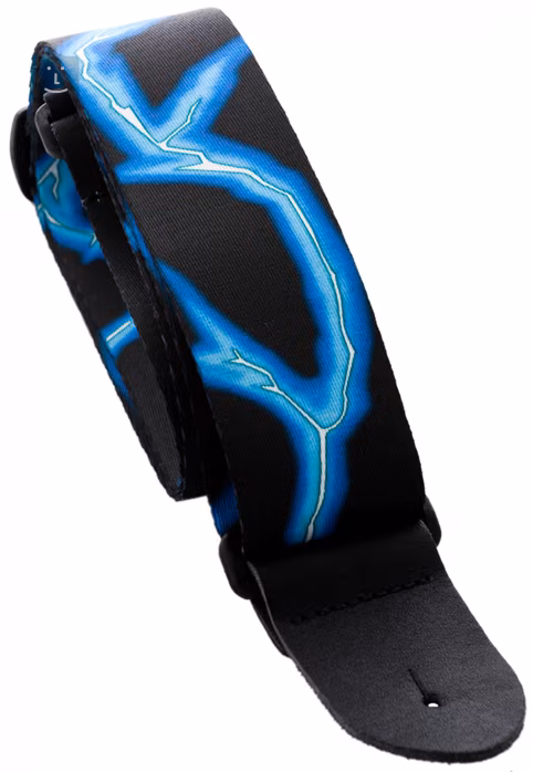 Perri's Leathers 46 Polyester Blue Lightning - Pas gitarowy