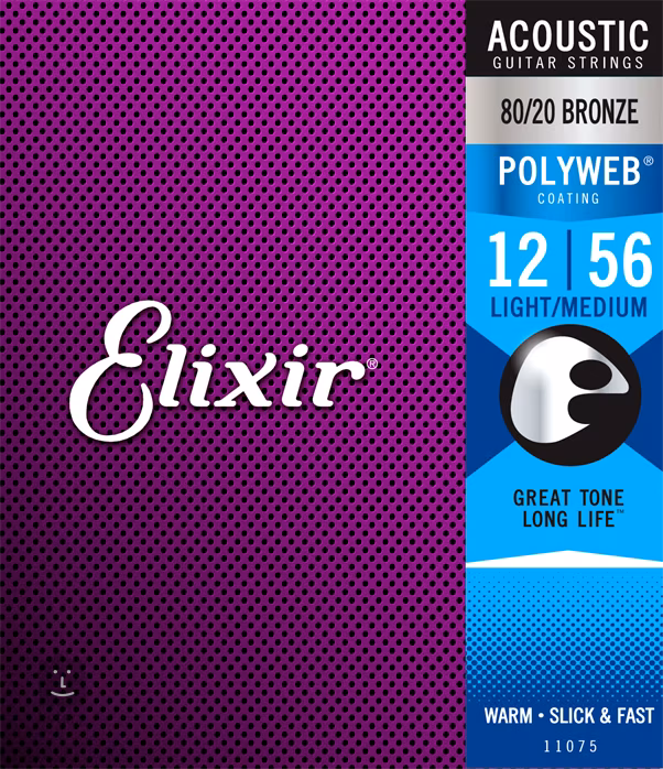Elixir Polyweb 80/20 Bronze Light-Medium - Metalowe struny do gitary akustycznej
