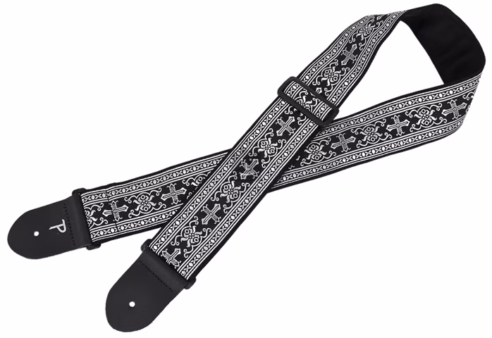 Perri's Leathers 6548 Jacquard Silver Cross - Pas gitarowy