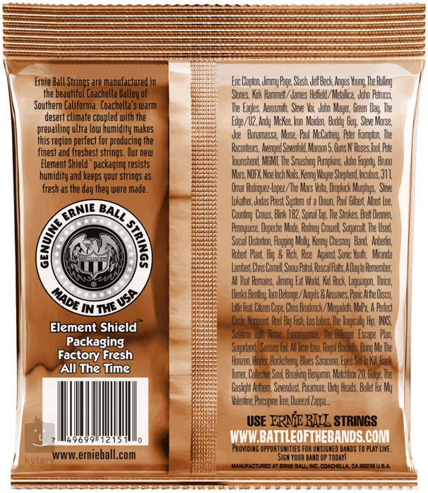 Ernie Ball 2151 Earthwood Phosphor Bronze Rock & Blues - Metalowe struny do gitary akustycznej
