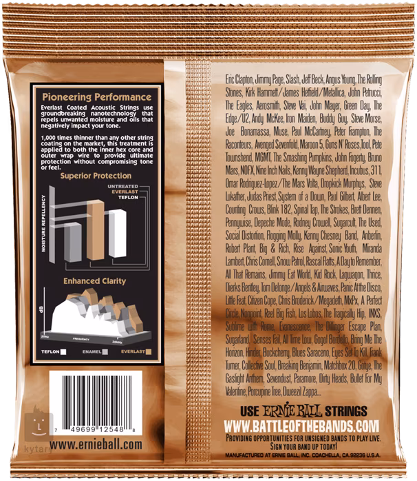 Ernie Ball 2548 Everlast Phosphor Bronze Light - Metalowe struny do gitary akustycznej