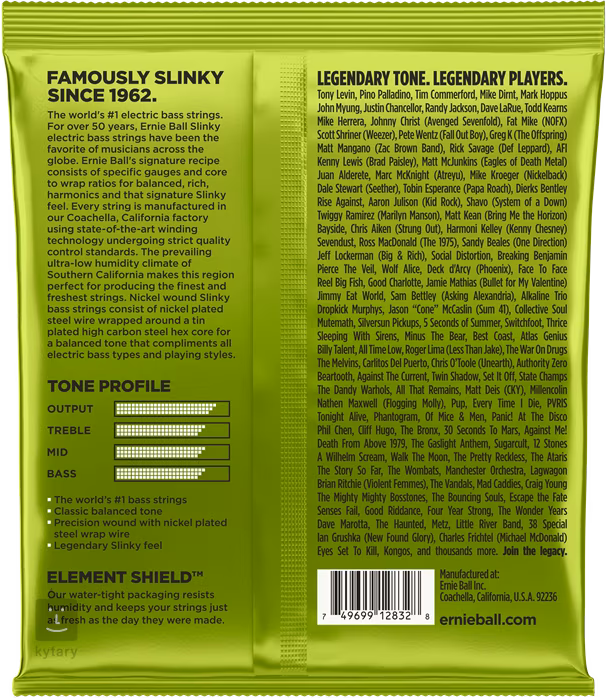 Ernie Ball 2832 Regular Slinky Nickel Wound Electric Bass 50-105 - Struny do gitary basowej