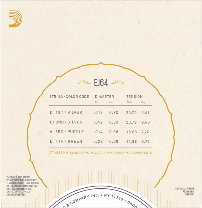 D'Addario EJ64 - Struny do dulcimera