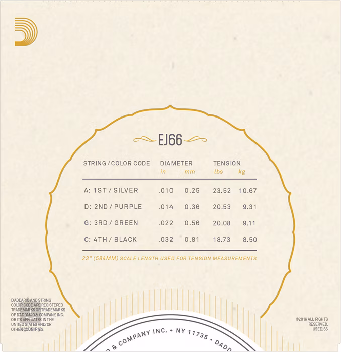 D'Addario EJ66 - Struny do gitary tenorowej