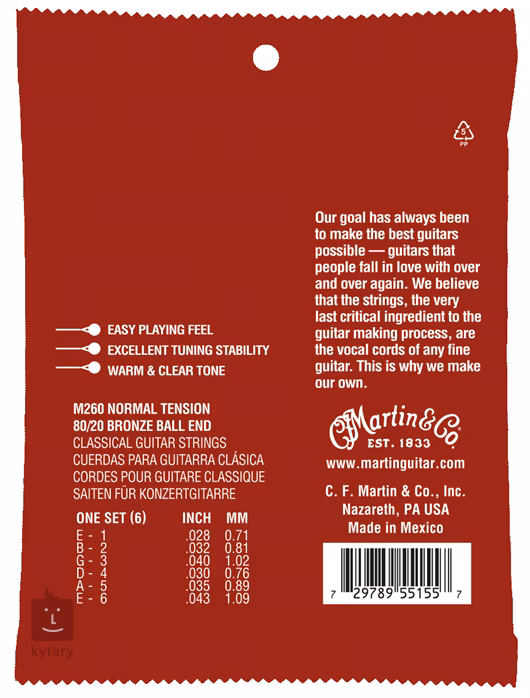 Martin Classical Normal Tension Ball End - Struny nylonowe do gitary klasycznej