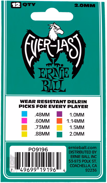 Ernie Ball Everlast Picks 2.0 Teal - Kostki