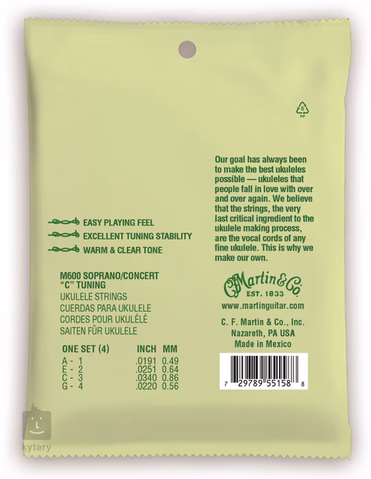 Martin Clear Fluorocarbon Soprano/Concert - Struny do ukulele sopranowego/koncertowego