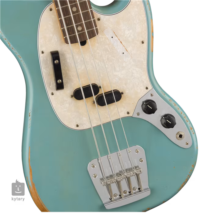 Fender JMJ Road Worn Mustang Bass RW BLK - Elektryczna gitara basowa