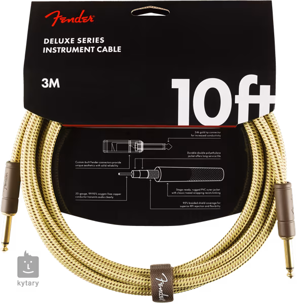 Fender Deluxe Series 10' Instrument Cable Tweed - Kabel instrumentalny