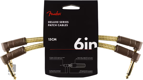 Fender Deluxe Series 6'' Patch Cable Tweed 2-Pack - Kabel połączeniowy