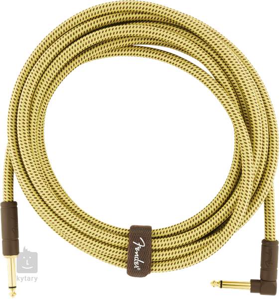 Fender Deluxe Series 15' Instrument Cable Tweed Angled - Kabel instrumentalny
