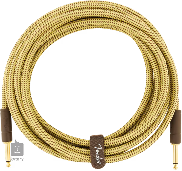 Fender Deluxe Series 15' Instrument Cable Tweed - Kabel instrumentalny