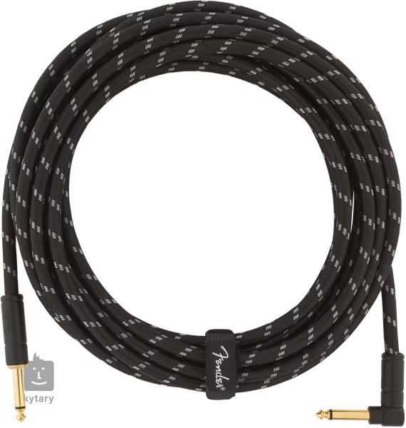 Fender Deluxe Series 18.6' Instrument Cable Black Tweed Angled - Kabel instrumentalny