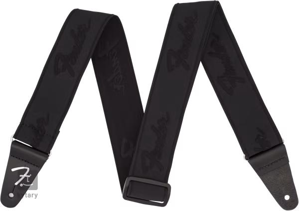 Fender WeighLess Strap Black/Black - Pas gitarowy