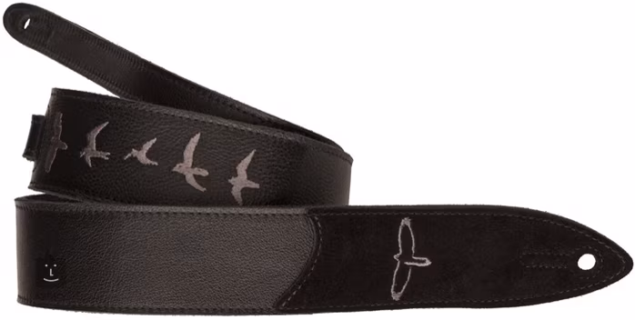 PRS Premium Leather Strap Black Birds - Pas gitarowy