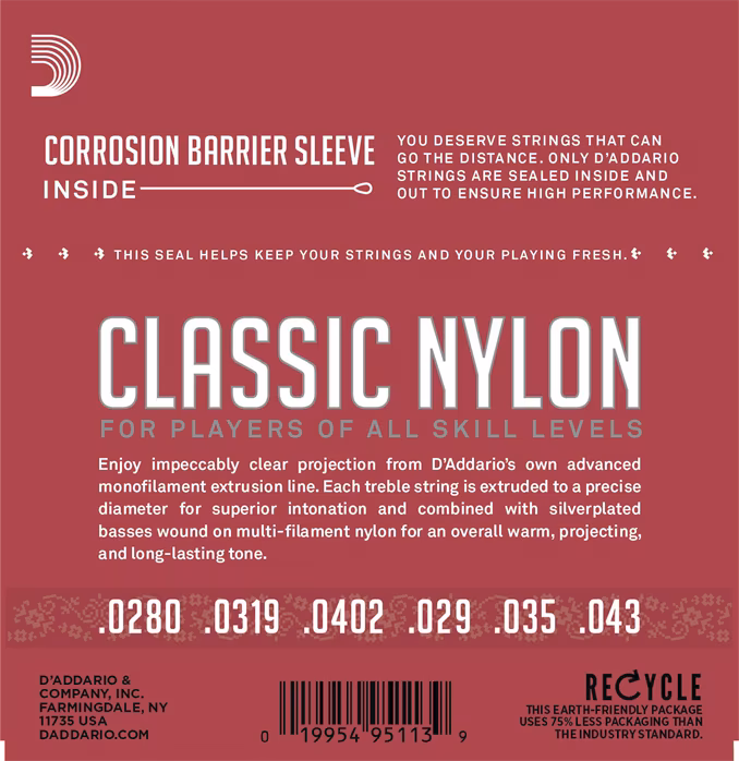 D'Addario EJ27N - Struny nylonowe do gitary klasycznej