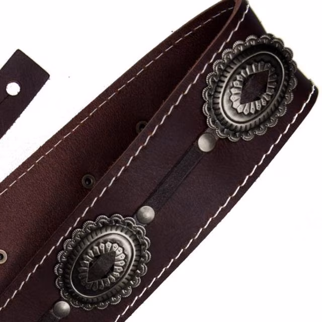 Richter Motörhead Concho Strap Brown/Old Silver - Pas gitarowy