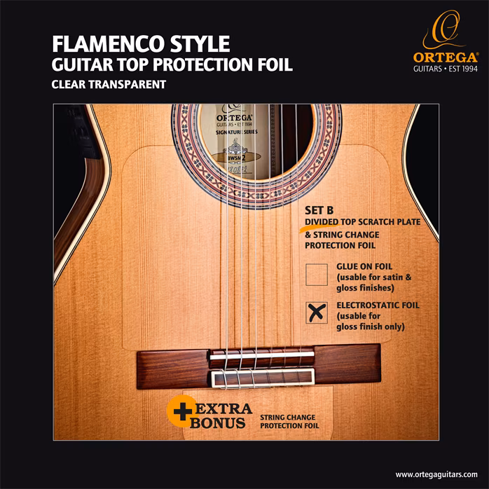 Ortega OERP-FLAM2 Flamenco Electrostatic Divided Top Pickguard - Pickguard