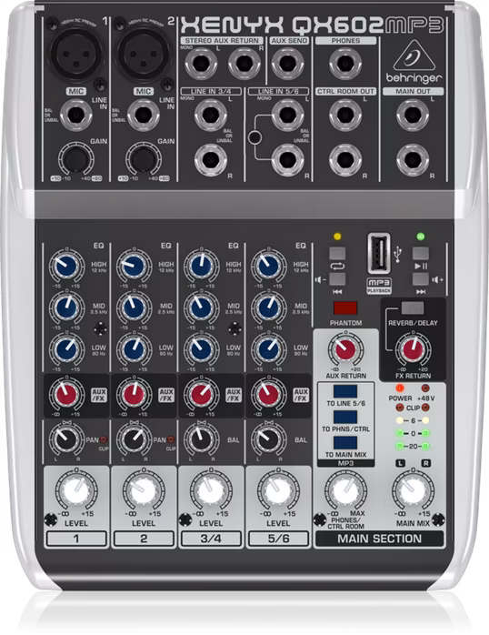Behringer Xenyx QX602MP3 - Analogowa konsoleta mikserska